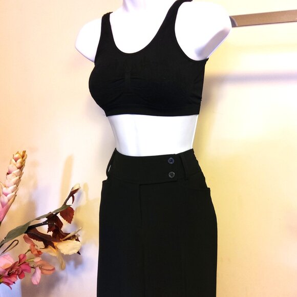 NWOT Women's High Waisted Classic Fit Straight Leg Suit Pant Trousers Black L 12 - Picture 8 of 9